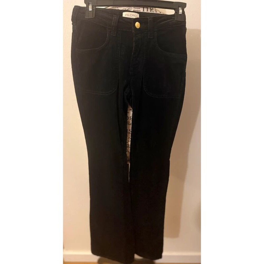 New with tags Pilcro The Low-Rise Icon Flare Corduroy Pants Black Size 24